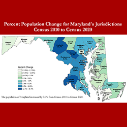 Map: Population Percent Change, 2010 to 2020