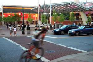 Cyclist in Downtown