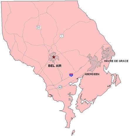 Harford County map